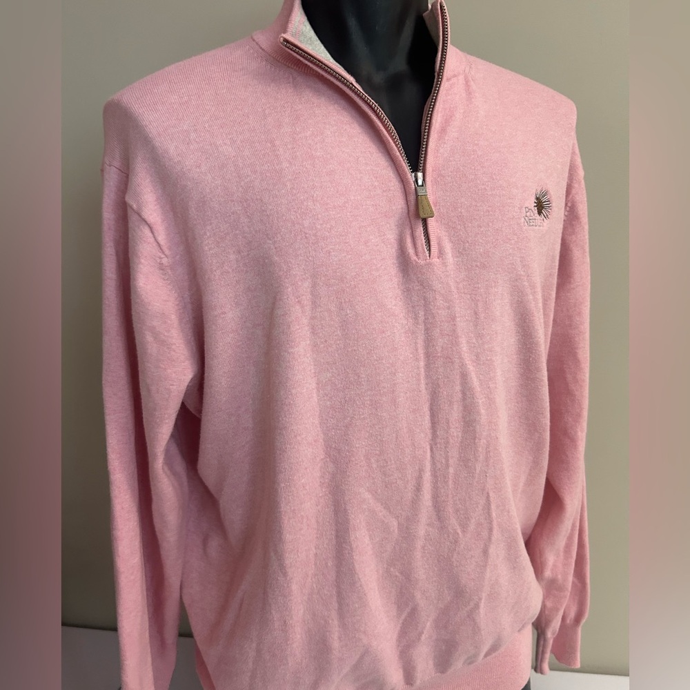 PETER MILLAR men’s size medium pink 1/4 zip sweater